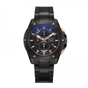 Alexandre Christie AC 6653 Black Rosegold Steel MCBIPBARG